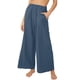 thumbnail image 1 of Pantalones anchos informales de cintura alta y color liso para mujer de primavera y verano, 1 of 6