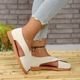 thumbnail image 5 of Viluyesy Women's Flat Sandals, Closed Toe Hollow Up Breathable Wide Width New Style Shallow Casual Shoes White 8.5, 5 of 9