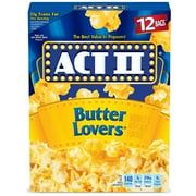 ACT II Popcorn Butter Lovers, 2.75 Oz, 12 Ct