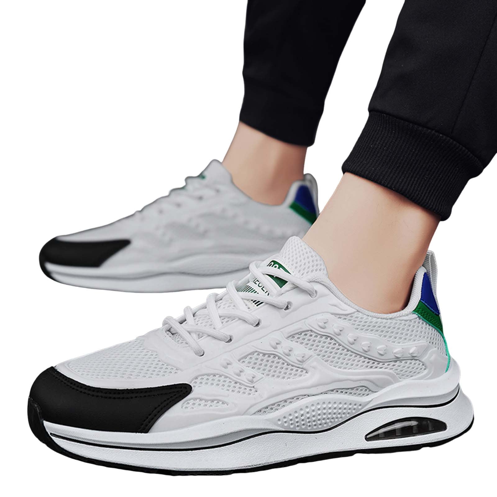 Baskets pour homme et femme - Légères et confortables - Antidérapantes - Orthopédiques - Ergonomiques - Absorbant les chocs - Respirantes - Couleur unie - Chaussures de marche plates - Chaussures de