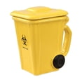 thumbnail image 2 of Creative Novelty Drinkware, Ceramic Coffee Mug with Lid, Desk Decor for Home Office and Workspaces, Funny Gift Yellow Biohazard Trash Can Styled Ceramic Mug, Trash Bin Shaped, 2 of 8