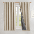 thumbnail image 3 of NICETOWN Full Blackout Linen Curtains for Bedroom, Thermal Insulated Nise Reduce Drapes Back Tab & Rod Pocket Room Darkening Curtains, 52"x63", Cream, 2 Panels, 3 of 9