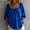 Blue, variant on Cotton Blend Tops for Women Peasant Blouses V Neck Traditional Mexican Shirts Womens 3/4 Sleeve Button Down Shirts Crew Neck Shirt Mexican Blouses for Women Button Down Dress Shirts Blue M