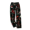 thumbnail image 5 of Christmas Flannel Pajama Pants Women Elastic Waist Holiday Print Wide Leg Lounge Bottoms with Pockets Winter Warm Cozy Sleepwear Pj Pants, 5 of 7