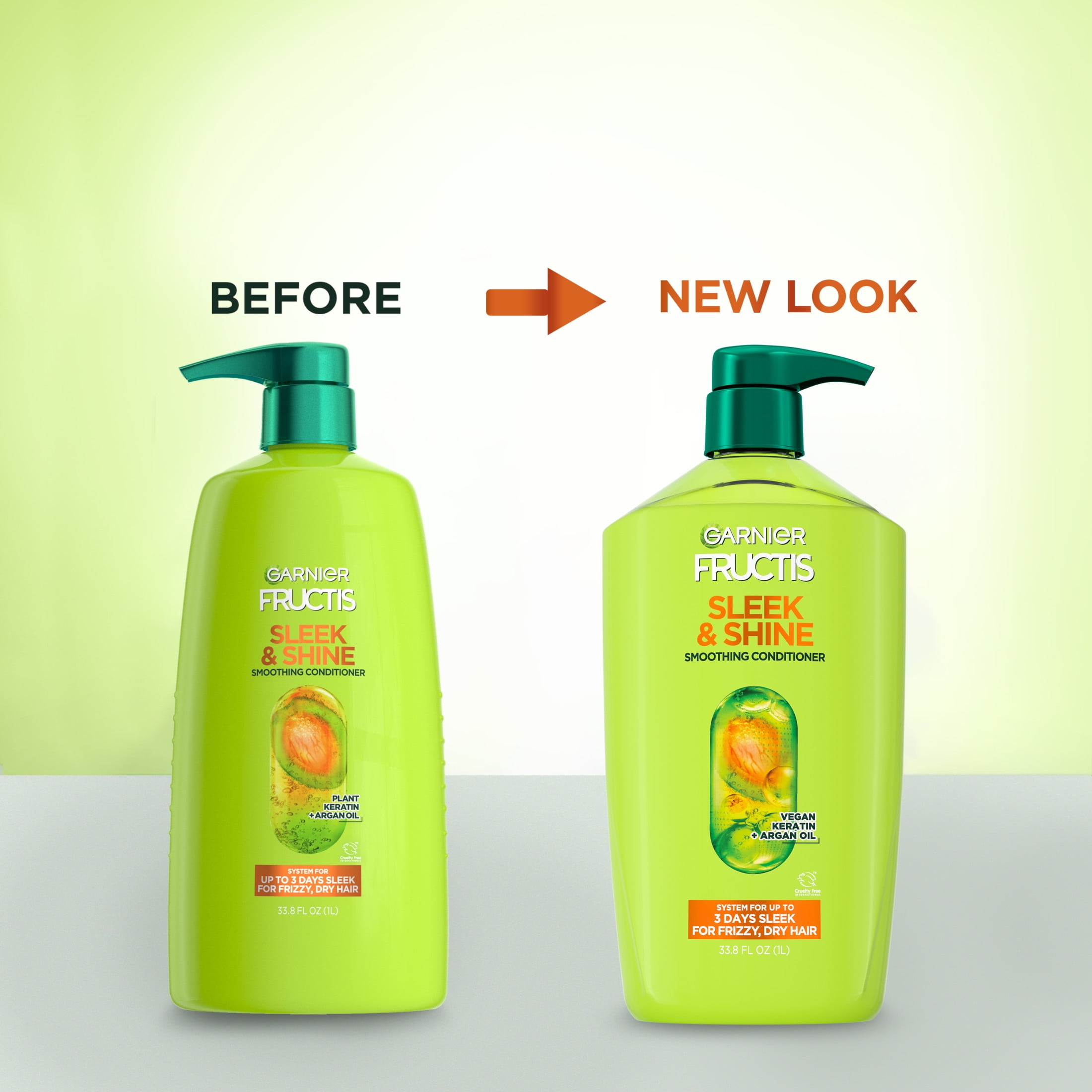(4 pack) Garnier Fructis Sleek and Shine Smoothing Conditioner with Argan Oil, 33.8 fl oz