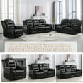 thumbnail image 6 of Euroco 3 Seater Home Theater Recliner Manual Recliner Chair with Two Built-in Cup Holders for Living Room,Bedroom, Black, 6 of 9