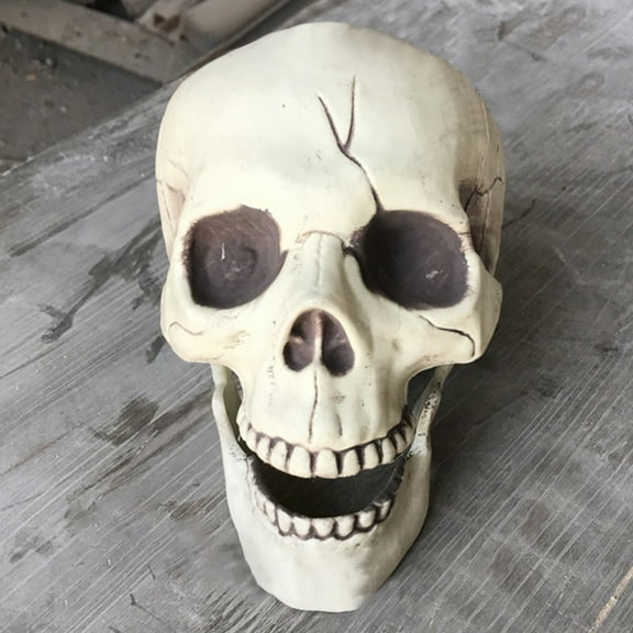 Flmtop Creepy Plastic Open Mouth Skull Skeleton Haunted House Decor Halloween Prop
