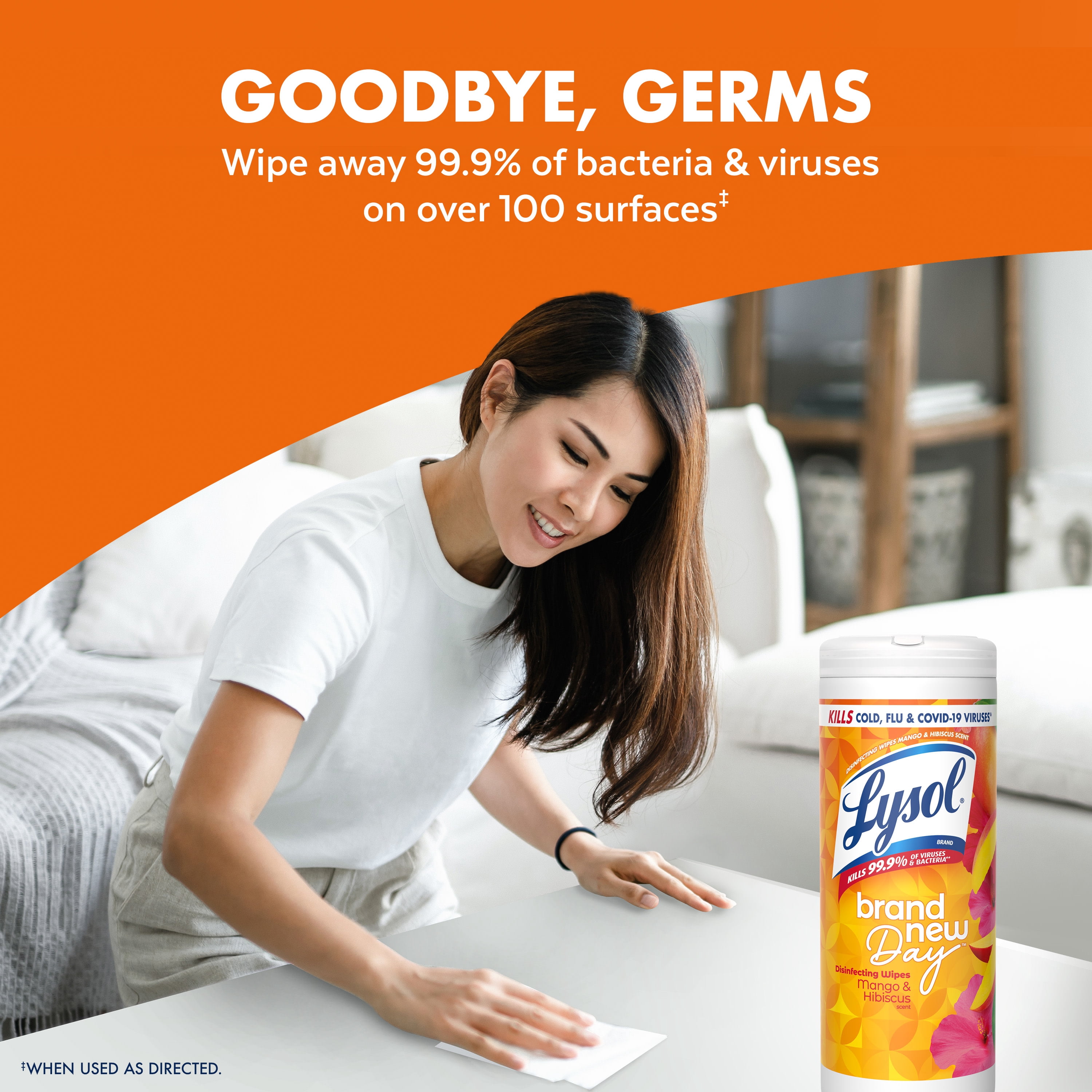 Lysol Disinfecting Wipes, All Purpose Cleaner, Multi Surface Antibacterial Cleaning Wipes, Cleaning Supplies, Mango & Hibiscus Scent, 35 Count