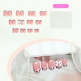 thumbnail image 3 of HEMLBOYW Leopards French Tip False Nails Lovely Bows Press On Nails Artificial Nails Full Covers Stick on Nails Manicures Supply, 3 of 5