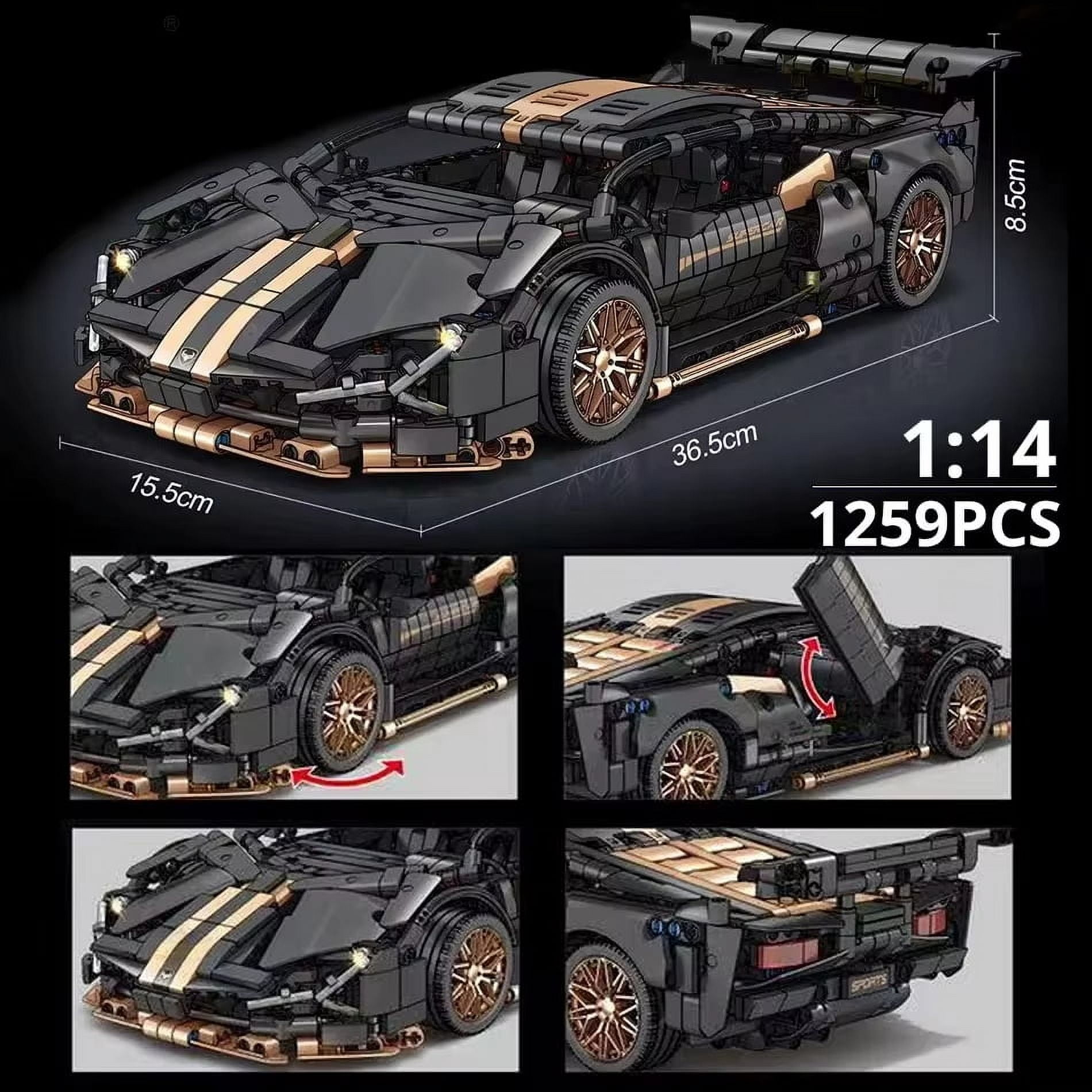 67129 Car MOC 1280pcs Building Blocks Car and Construction Toy Adult Collectible Cars Set to Build 1:14 Scale Sports Car Model