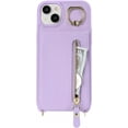 thumbnail image 4 of iPhone 15 Case with Card Holder for Women, iPhone 15 Phone Case Wallet with Strap Credit Card Slots Crossbody with Kickstand Zipper Case for iPhone15 - Purple, 4 of 14