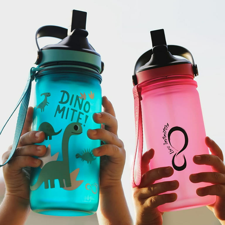 Live Infinitely 20oz Kids Water Bottle with Easy Sip Straw - Water Bottle Is Dishwasher Safe & BPA Free Kids Water Bottle (Reef)