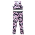thumbnail image 3 of iiniim Big Girls 2PCS Sports Outfit Camouflage Printed Crop Top with Leggings Gymnastic, 3 of 7