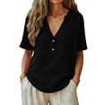thumbnail image 2 of Blczomt Spring Tops for Women 2026 Black Summer Shirt Casual Tunic Womens T Shirts, 2 of 6