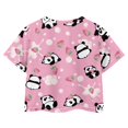 thumbnail image 2 of Uourmeti Horse Kids Short T-Shirt Girls Summer Crop Top Cherry Blossom Casual Loose Sports Pullover Lightweight Soft Crew Neck Short Sleeve, 2 of 5