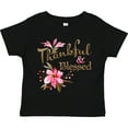 thumbnail image 3 of Inktastic Thankful and Blessed Inspirational Saying with Pink Flowers Boys or Girls Toddler T-Shirt, 3 of 5