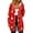 Red, variant on Women's Christmas Printed Long Sleeve Hooded Sweatshirt Jacket with Drawstring and Zipper Pockets, Fashionable Casual Wear for Fall and Winter,Dark Green,S