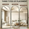 thumbnail image 6 of Mirstory 64"x21" Arched Floor Mirror Full Length Standing Body Dressing Mirror, Black, 6 of 7