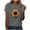 Gray, variant on Womens Sunflower Leopard Graphic Blouse Crew Neck Design Soft Fabric Relaxed Silhouette for Casual Outings Green L