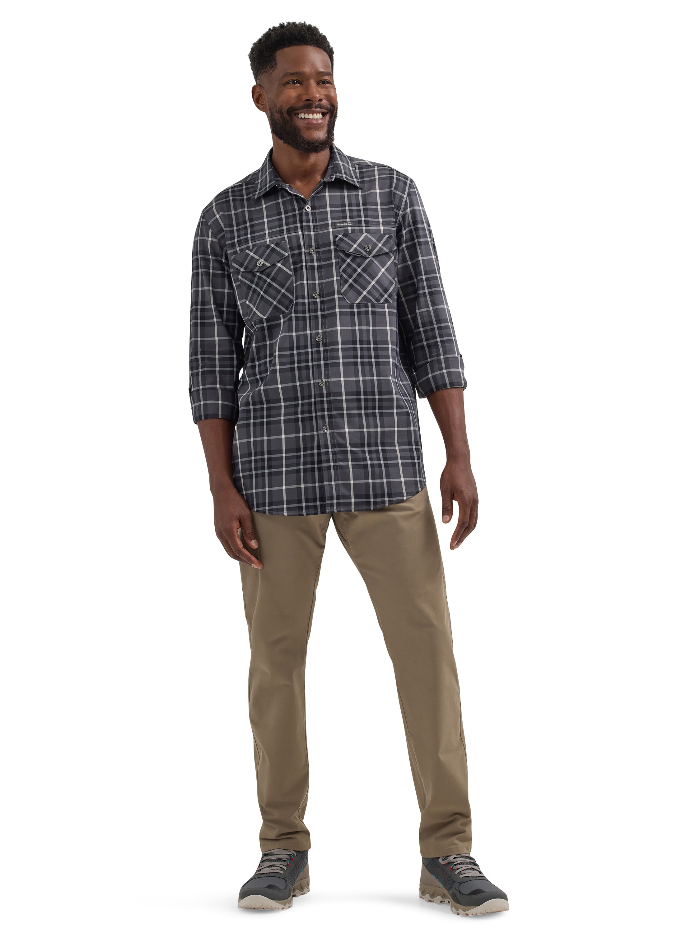 Wrangler® Men's Outdoor Long Sleeve Shirt with UPF 30+ Protection, Sizes S-5XL