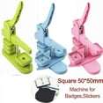 Square Badge Button Maker 50x50mm Rotary Button Press Machine for ...