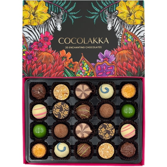 CocoLakka | 20 Enchanting Hand Picked Chocolates Gifts for Women | Finest Artisan Gift Box Set | Hand Made English & Belgian Luxury Chocolates | Birthday Anniversary Mothers Day Easter