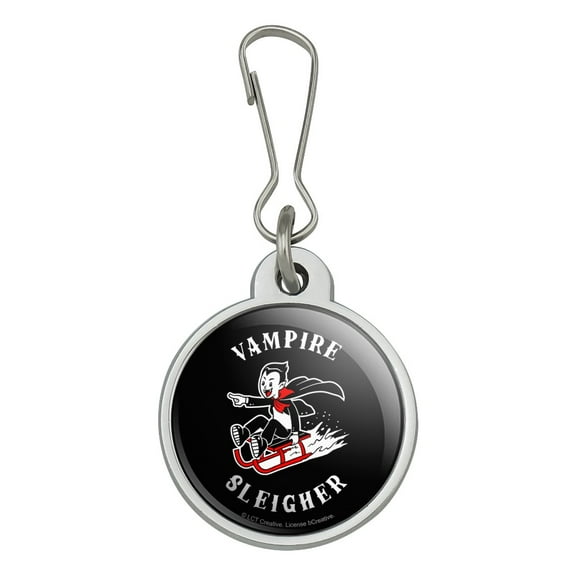 Vampire Sleigher Slayer Funny Humor Jacket Handbag Purse Luggage Backpack Zipper Pull Charm