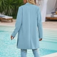 thumbnail image 5 of Hueook Fleece Jacket Women Fashion Solid Pocket Button Suit Coat Long Sleeve Casual Coat Light Blue S, 5 of 7