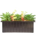 thumbnail image 1 of 10" Tall Succulents Artificial Indoor/ Outdoor Faux Décor in Wooden Pot By Minx NY, 1 of 3
