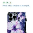 thumbnail image 5 of Allytech Case for iPhone 13 Pro (6.1") 2021, PU Leather and TPU Hybrid Drop Proof Flip Phone Case with Hand Strap Card Slots/Cash Holder Adjustable Kickstand Case for iPhone 13 Pro, Purple Butterfly, 5 of 6
