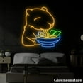 thumbnail image 2 of Glowneon Capybara Eat Ramen Neon Sign, Capybara Led Sign, Ramen Restaurant Signboard, 2 of 5