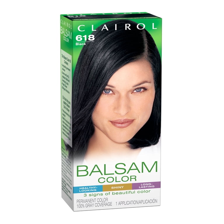 Clairol, Long Lasting Permanent Hair Color Kit, 618 Black, 4 fl oz