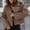 Coffee, variant on DYTTDG Women's Winter Short Coat Casual Solid Color Button Lapel Cardigan Loose Jacket Great Gifts for Less