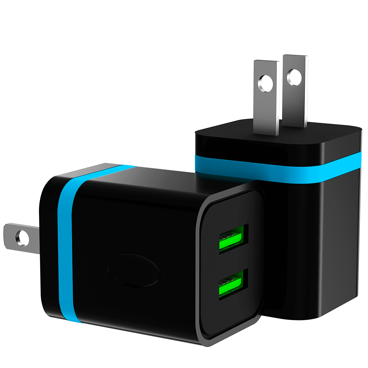 tryllekunstner pålidelighed sædvanligt USB Wall Charger Brick, 2-Pack 2.1A/5V Dual USB Plug Power Adapter Charger  Box Charging Cube Heads for Replacement for iPhone Xs/XS  Max/XR/X/8/7/6/Plus, Samsung Galaxy S8 S7 S6 Edge, LG, Moto, HTC -