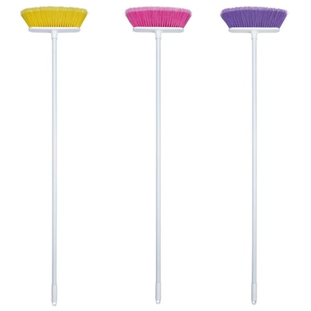 Duo Sweep Light Industrial Broom - The Original Soft Sweep Magnetic Broom with White Metal Handles