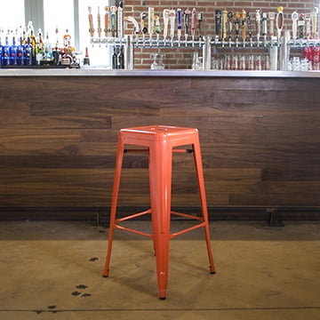 Loft Orange 24 in. Metal Bar Stool - 3 Piece