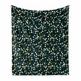 thumbnail image 1 of Botanic Soft Flannel Fleece Blanket, Vintage Forest Daisy and Berry Branches Twisting on Safari Backdrop, Cozy Plush for Indoor and Outdoor Use, 60" x 80", Yellow Green and Dark Teal, by Ambesonne, 1 of 5