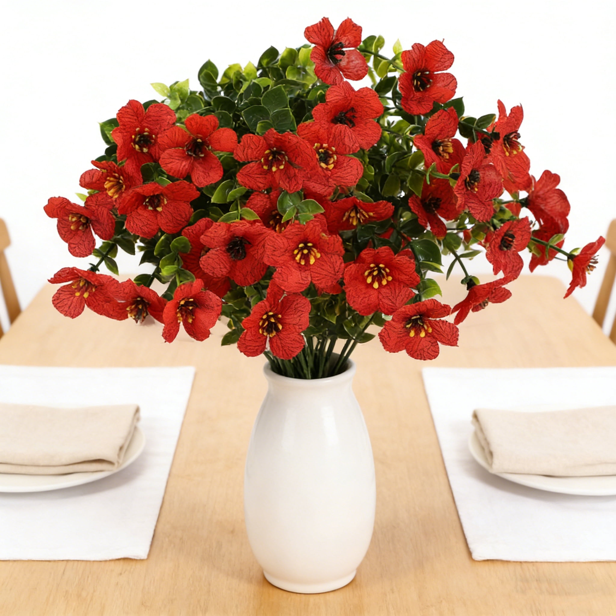 Artificial Flowers for Outdoors 12 Bundles, Realistic Fake Plants, DIY Flower Craft，UV Resistant Detachable for Outdoor & Indoor Home Garden Decor