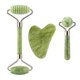 thumbnail image 1 of CHAO Kit de rodillo de masaje facial 3 en 1, tablero Gua Sha con dos cabezales, piedra de jade, estiramiento facial, relajación de la piel, herramienta de belleza adelgazante Gua Sha, solo rodillo est, 1 of 5