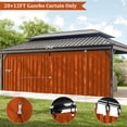 thumbnail image 3 of Pakunoda 16' X 6.5' Gazebo Universal Replacement Privacy 4-Panel Curtains, Waterproof Outdoor Curtains Orange Sidewall with Zipper for Patio Garden Backyard 12' X 20' Gazebo, Curtain Only, 3 of 8