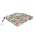 thumbnail image 2 of Jordan Manufacturing 18" x 17" Menda Tearose Multicolor Floral Rectangular Tufted Outdoor Wicker Seat Cushion with Ties (2 Pack), 2 of 10