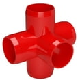 thumbnail image 7 of FORMUFIT PVC Fitting, 5-Way Cross Side Outlet, Furniture Grade, 1" Size, Red, 4-Pack (F0015WC-RD-4), 7 of 7