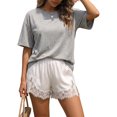 thumbnail image 3 of Lace Shorts for Women Silky Low Rise Boxer Y2k Shorts Summer Causal Lounge Pajama Shorts, M, 3 of 6