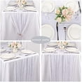 thumbnail image 5 of 12 Pack 10Ft Cheesecloth Table Runner 35x120 Inch Boho Gauze Table Runner Rustic Cheese Cloth Long Romantic Table Runners for Wedding Bridal Shower Birthday Party Table Decor (White), 5 of 7
