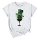 thumbnail image 3 of El Día de San Patricio Manga Corta Cuello Redondo Suéter Casual Top, Ligero 95% Poliéster 5% Blusa de Spandex para Vacaciones Y Uso Diario, Tops de Mujer Casual, 3 of 5