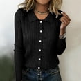 thumbnail image 2 of Breezora Women's Slim Button Down Cardigan Soft Everyday Jacket for Work and Casual Wear Black, 2 of 4