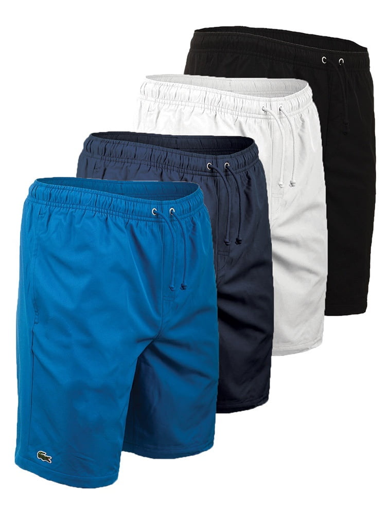 Lacoste slogan-embroidered drawstring shorts - Blue