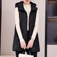 thumbnail image 3 of FNFHFY Long Puffer Vest Women Plus Size Lightweight Sleeveless Quilted Jacket Solid Slim Fit Puffy Jackets Zip Up Winter Coat with Hood, 3 of 7