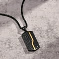 thumbnail image 4 of Cool Iced Out Dog Tag Necklace for Men, Waterproof 14K Black Gold Box Link Chain Geometric Pendant Collar, 4 of 7