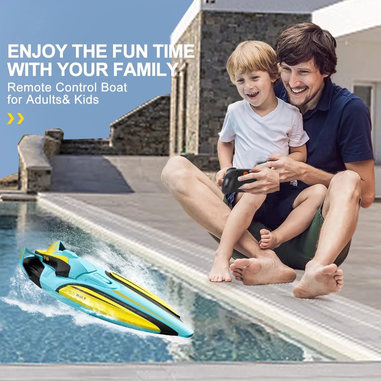 Remote-controlled rowing boats, remote-controlled boats, 2.4Hz, with automatic righting function and low battery indication function